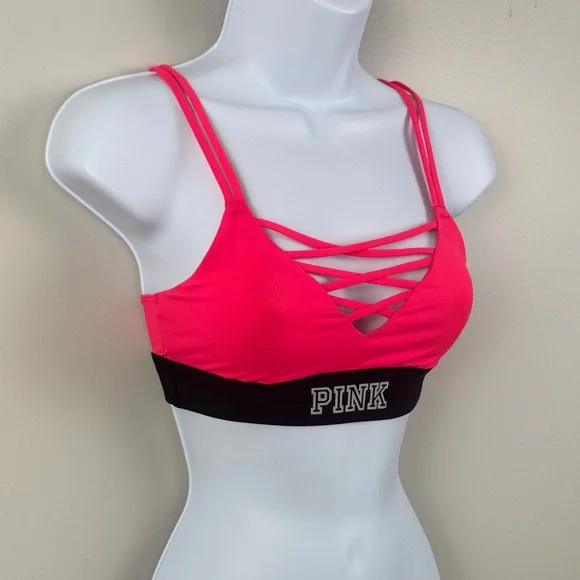 ✨3/$25✨ Pink Victoria’s Secret Women's Strappy Bralette - XS - Picture 3 of 6
